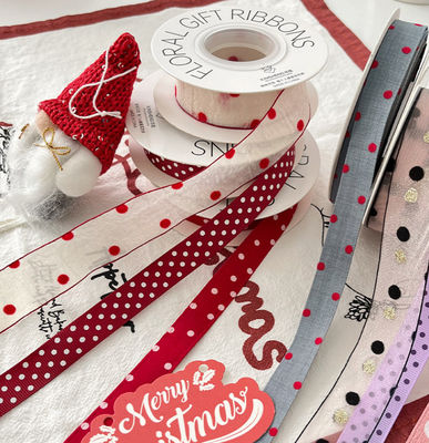 kaufen DIY-Verpackung Essentials Weißes Polka-Dot-Band Kunstseiden-Schleife und Blumenarrangement Online-Herstellung