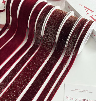 kaufen Man-Made Red Velvet Ribbon für handgemachte Blumenkunst, Geschenkverpackung und DIY-Projekte Stoffbandmaterial Online-Herstellung