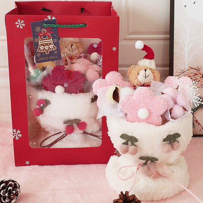 kaufen Valentinstags- und Weihnachtsgeschenke für Ihre Freundin und beste Freundin: Einrichtung eines Stalls mit Puppen, Blumensträußen, handgefertigten Plüschspielzeugen und Blumengeschenken online manufacture