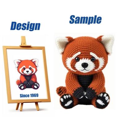 kaufen Gestricktes Spielzeug, gefüllte Plüschtiere, individueller Plüsch, süßer Amigurumi-Panda, gefüllter Plüsch, wildes Tierspielzeug, Panda-Häkel-Plüschpuppe Online-Herstellung