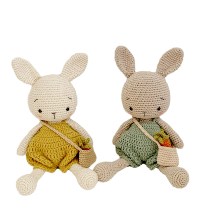 kaufen Großhandel Handgewebte Amigurumi Häkeln Plüssig Tierpuppen Baumwolle Gefüllte Hasenspielzeug für Kinder zum Schlafen Online-Herstellung