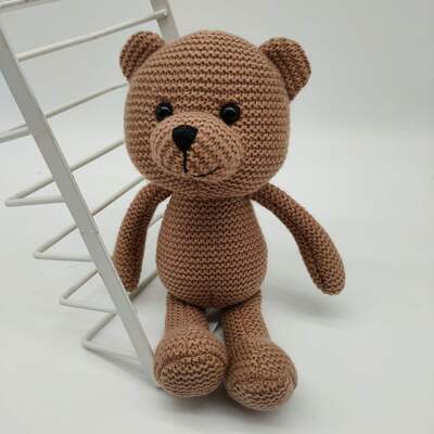 kaufen Kawaii Bär Amigurumi Spielzeug handgemachte weiche Häkelstrickpuppe Baby schlafendes Stofftier Plüschtier mit PP-Baumwollfüllung Online-Herstellung