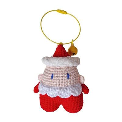 Ein guter Preis. Neue Weihnachtspuppen Handgewirkt Wolle Gewirkt Mini gefüllte Weihnachtsmann Schlüsselbügel Ornamente Custom Crochet Puppe Crochet Spielzeug Online