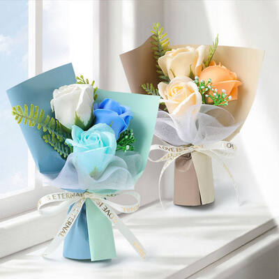 Ein guter Preis. Mini-Knarrenrose Seife Blumenstrauß Stufengroßhandelspreis Mehrfarbige künstliche Blumengutscheine für den Muttertag Valentinstag Geburtstag Frühjahrsfest Geschenke Online