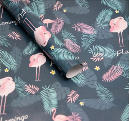 kaufen Verpackungs-Papier-Rollensommer-Flamingo-Schildkröten-Blatt-Druck-Packpapier des Geschenk-80gsm Online-Herstellung