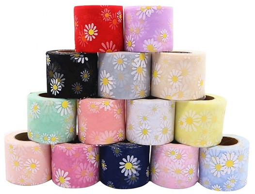 Ein guter Preis. Dekorations-Handwerk Sonnenblumen-Daisy Embroidered Organza Tulle Rollss 20d Online