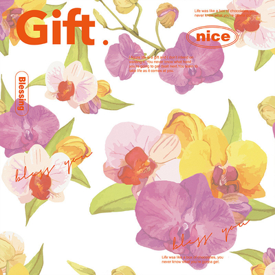 Guter Preis Weißer Schmetterlings-Orchideen-Hortensie-Florist Wrapping Paper Sheets 58cm x 58cm Online
