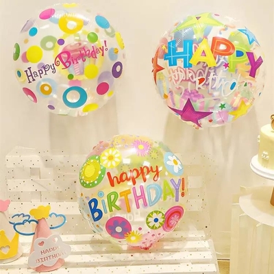 Ein guter Preis. En gros 18 Zoll transparenter steigt Karikatur-Geburtstags-Ballon-runde Partei DIY-Dekorations-Folien-Ballon im Ballon auf Online