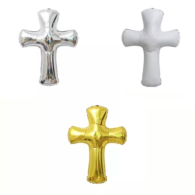 Ein guter Preis. Entwurfs-Goldsilberweiß-Ostern-Kreuz-Aluminiumfolie-Ballon Wholesal neuer für Partei-Dekorations-Versorgungen Online
