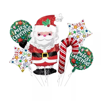 Ein guter Preis. Weihnachtssüßigkeits-Cane Balloon Aluminum Foil Balloons Santa Claus Balloon Set For Decoration Wholesal neue Versorgungen Online