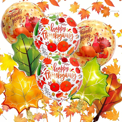 Ein guter Preis. Herbsternte, Herbstahornblätter, Ballons, Truthahn, Thanksgiving-Party, Ballon-Dekorationen Online