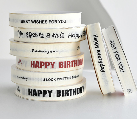 Ein guter Preis. Ins-Art-Rib Beige Birthday Cake Gift-Verpackungs-Band-englisches Blumenstrauß-Dekorations-Band Online