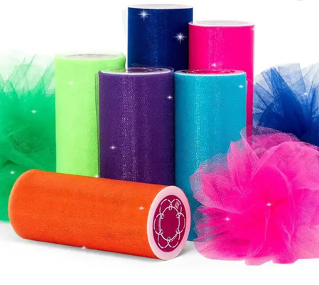 Ein guter Preis. Glitter Glitter Nylon Tulle Stoff Roll angepasste Tulle Rollen Online