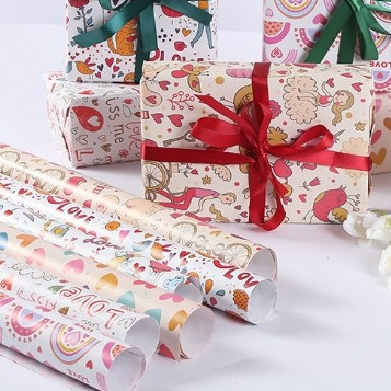 Ein guter Preis. Inkjetdrucktechnologie Geburtstagsverpackungspapierblätter Geschenkverpackungspapierroll Online