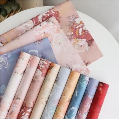 Guter Preis Blütenstrauß im koreanischen Stil Verpackungspapier Vintage Rose Oil Painting Muster Gewebepapier Online