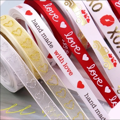 Ein guter Preis. Print Weihnachtsgeschenk Band Dekoration Roll Handwerk Dekor Draht Festival Grosgrain mit Draht Kante Satin Band Online