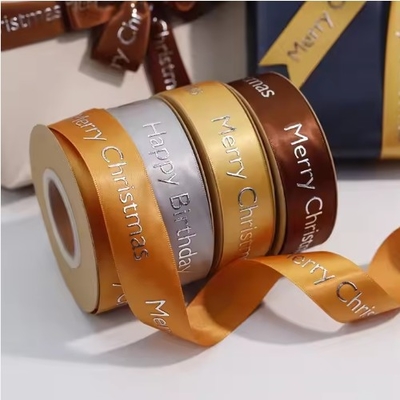 Ein guter Preis. Polyester Satinband 3D-Gedruckt Druckt Recycling Gossgrain Lebensmittel Handwerk Tasche Verpackung Custom Logo Online