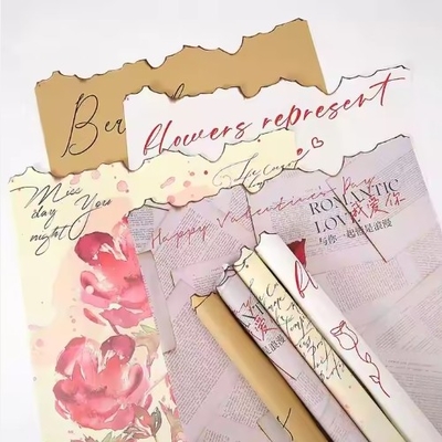 Ein guter Preis. Wasserdichtes Blumenhäuser Verpackung Bouquet Verpackungspapier Liebesbriefe Druckblumenverpackungspapier Online
