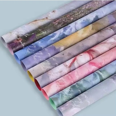 Guter Preis 50g Warmwasserdichtes Designer-Umpackpapier für Blumen Grüne Blumenblumenmalerei Online