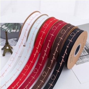 Ein guter Preis. 25 mm Anpassung Herzwärmendes, goldgestempeltes Garnband Die perfekte Dekoration für den Muttertag und den Valentinstag Online