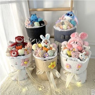 Ein guter Preis. Valentinstagsgeschenk Idee Kreative Plush Puppe mit Licht Simulation Bouquet und mehrere Farboptionen Online