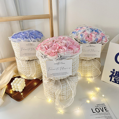 Ein guter Preis. Qixi Abschlussfeier Geburtstag 20x35cm Seifenstrauß mit mehrfarbiger Rose perfekte Freundin Geschenk Online
