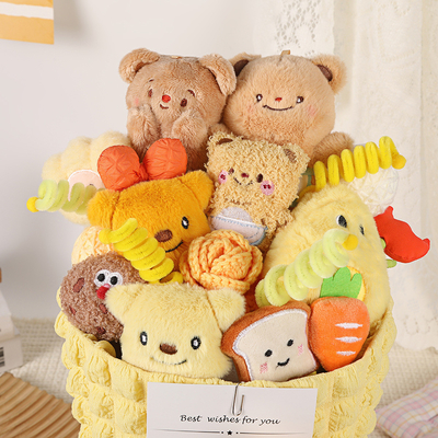 Ein guter Preis. Butterbär Zeichentrickpuppe Süßes gefülltes Tier Blumenstrauß Für Freundin Kleines Puppengeschenk Online
