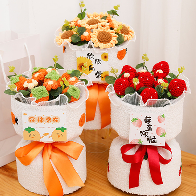Ein guter Preis. Handgefertigtes gebreitetes Blumenstrauß Geburtstagsgeschenk für ihren Valentinstag/Weihnachtsgeschenk für Freundin & beste Freunde Online