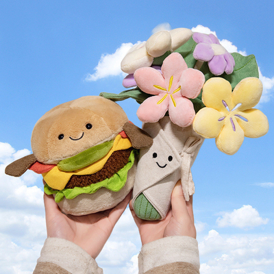 Ein guter Preis. Komfort Begleitung Hamburger Plush Spielzeug Weich süß 15x28cm Lebensmittelreihe Gefülltes Tier für Blumensorten Bouquet Geschenk Online