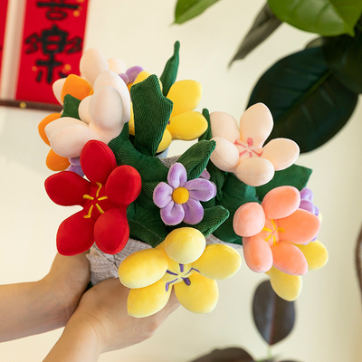 Ein guter Preis. Blütenvariante 10x30cm Bouquet Hochzeitspuppen Spaß realistische Handpuppen Plush Blumen für Mädchen romantische Geschenke Online