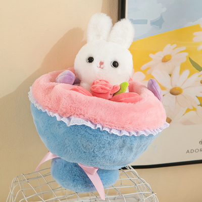 Ein guter Preis. Zauberhasen-Blütenstrauß - Valentinstags-Plüschgeschenk für ihr 20x30cm-Plüschkaninchen Online
