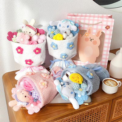Ein guter Preis. Muttertagsgeschenke Valentinstagsplüssiges Kaninchen fertiges Puppenstrauß für Freundinnen oder Musen als Geburtstagsgeschenk Online