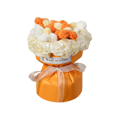Ein guter Preis. 11x13cm Mini-Blütenstrauß gestrickter Puffstrauß Fertigprodukt künstliche Blumen in mehreren Farben zum Muttertag Online