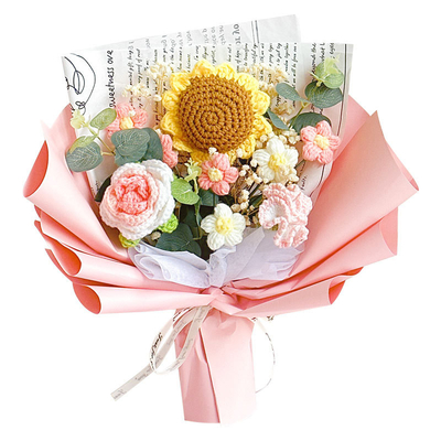 Ein guter Preis. Handgefertigter Sonnenblumen- und Rosenstrauß, perfekt zum Muttertag oder zum Valentinstag Online