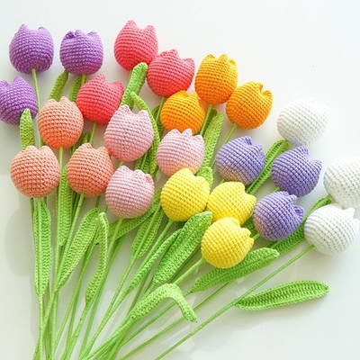 Ein guter Preis. Strick-Pile-Tulipan Ewigblüten Einzigartiges und Langlebiges Blumengeschenk in mehreren Farben Online