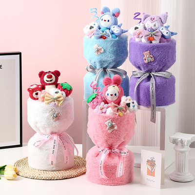 Ein guter Preis. Puppen Plush Zeichentrickfilm Kindertagsgeschenk entzückendes Blumenstrauß Fertiges Produkt 1. Juni niedliches Geburtstagsgeschenk für Kinder Online