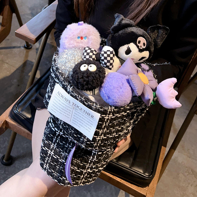 Ein guter Preis. Halloween Geschenk Puppe Bouquet Kuromi Fertig Plüsch Puppe Kürbiskopf Zeichentrickfilm Bouquet Geburtstagsgeschenk für Freundin Online