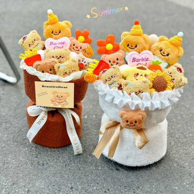 Ein guter Preis. Einzigartiges Muttertagsgeschenk Butter Bär Plush Puppe Bouquet in mehreren Farben für weibliche Geliebte Online