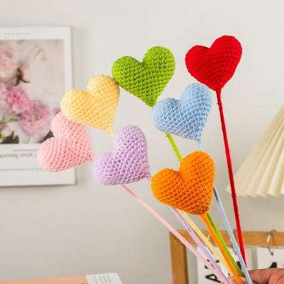 Ein guter Preis. Fertiges Produkt Liebesherz Wolle Stricken Hand Häkel Kreatives Kunstblumenstrauß Online