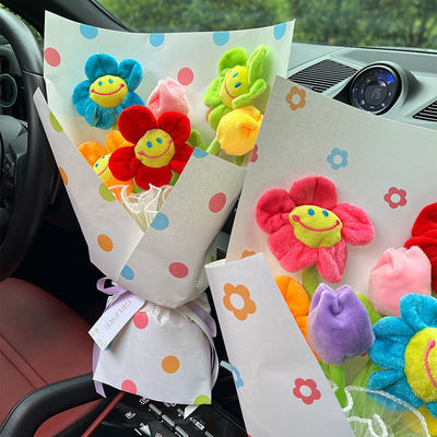 Ein guter Preis. 20x35cm Fertig Dopamin Kreativ Bouquet Zeichentrickfilm Künstliche Blumen Bouquet Mehrfarbiges Geburtstagsgeschenk für Freundin Online