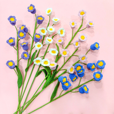 Ein guter Preis. Handgefertigte Stricklilie des Tales Bouquet DIY Häkel Kunstblumen Handheld Bouquet Online