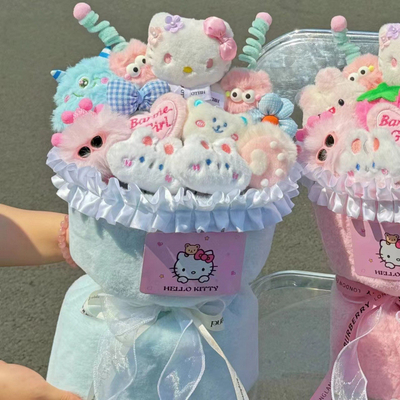 Ein guter Preis. Melody und Kiityt Katze Plush Puppe Bouquet Geburtstag und Qixi Festival Geschenk für Mädchen, beste Freunde und Freundinnen kreatives Geschenk Online