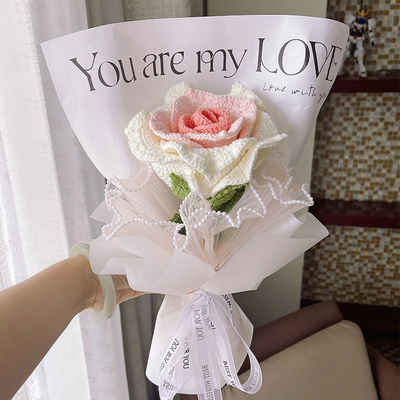 Ein guter Preis. Blumenstrauß Materialien DIY Handwerkskit für gestrickte Pile Rosen Online