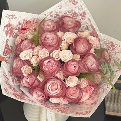 Ein guter Preis. Blumenliebe Nachmittag Schwarzer Tee Retro-Packpapier, Blütenkunst-Rebosspapier, gedrucktes Blumenverpackungspapier, Blumenladen handgefertigtes Repräsentationspapier Online