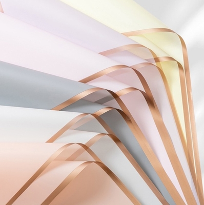 Ein guter Preis. Gold-Kante Gelee-Film gewickeltes Blumenpapier, verdickt Valentinstag Blumenverpackungspapier, DIY wasserdichtes Matte Papier Bouquet Verpackungspapier Online