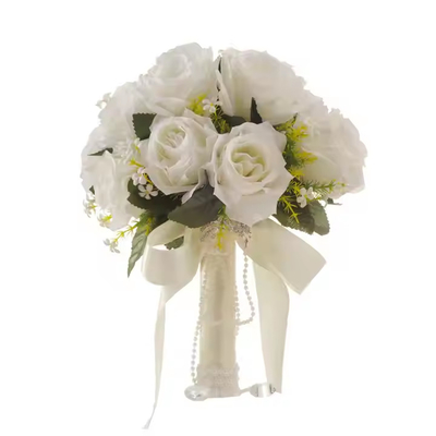 Ein guter Preis. Großhandel Seidenrose Blumenstrauß Dekorative Hochzeitsblumen Brautstrauß Online