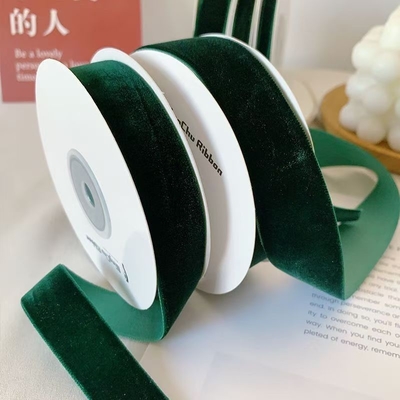 Ein guter Preis. Farbe grünes Samt einseitiges Samt Gewebtes Band Samt Seidenband handgefertigt DIY Bogen Bouquet Verpackung Geschenk Online
