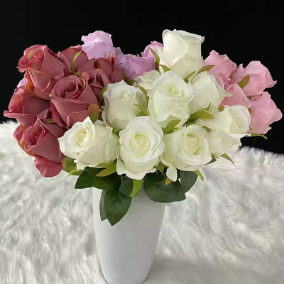 Ein guter Preis. 7 Köpfe Zixia Märchen Simulation Dekorative Blumen Hochzeitssträuße Innenraum getrocknete Blume künstliche Seidenrose Online