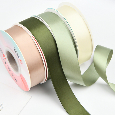 Ein guter Preis. 2.5cm doppelseitig verschlüsseltes massivfarbiges Blumenband, Blumenstraußband, handgefertigtes DIY-Bogen-Geschenkkartonband Online