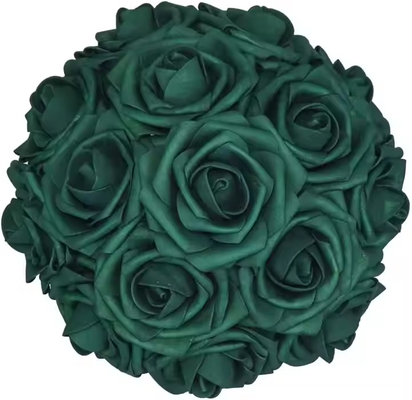 Ein guter Preis. Großhandel Dunkel-Smaragd-Grüne Rosen Kunstblumen mit Stamm für DIY Hochzeitssträuße Mittelstücke Arrangements Kussball Online